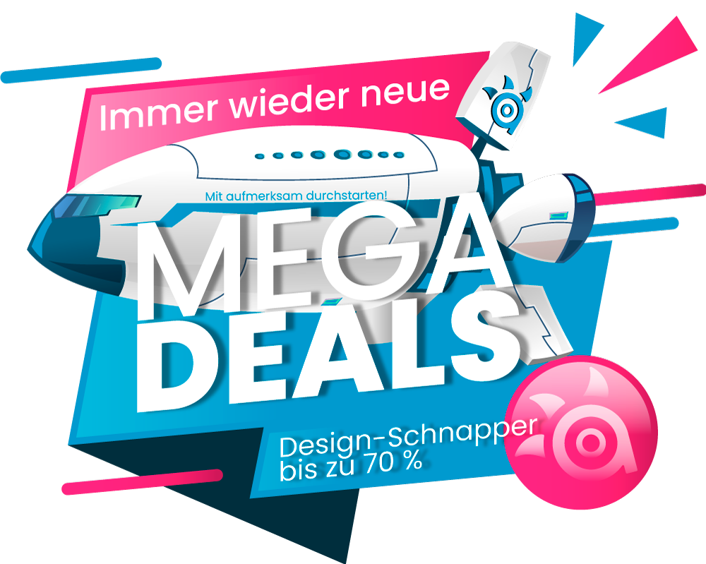 aufmerksam - Designs zu Mega-Deals